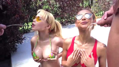 Natasha Teen y Verónica Leal comparten lluvia dorada y dos pollones