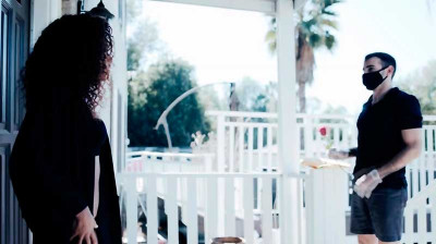 Inviting the delivery guy in the pandemic